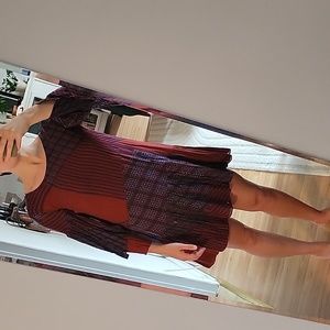 Zara, dress, red and blue